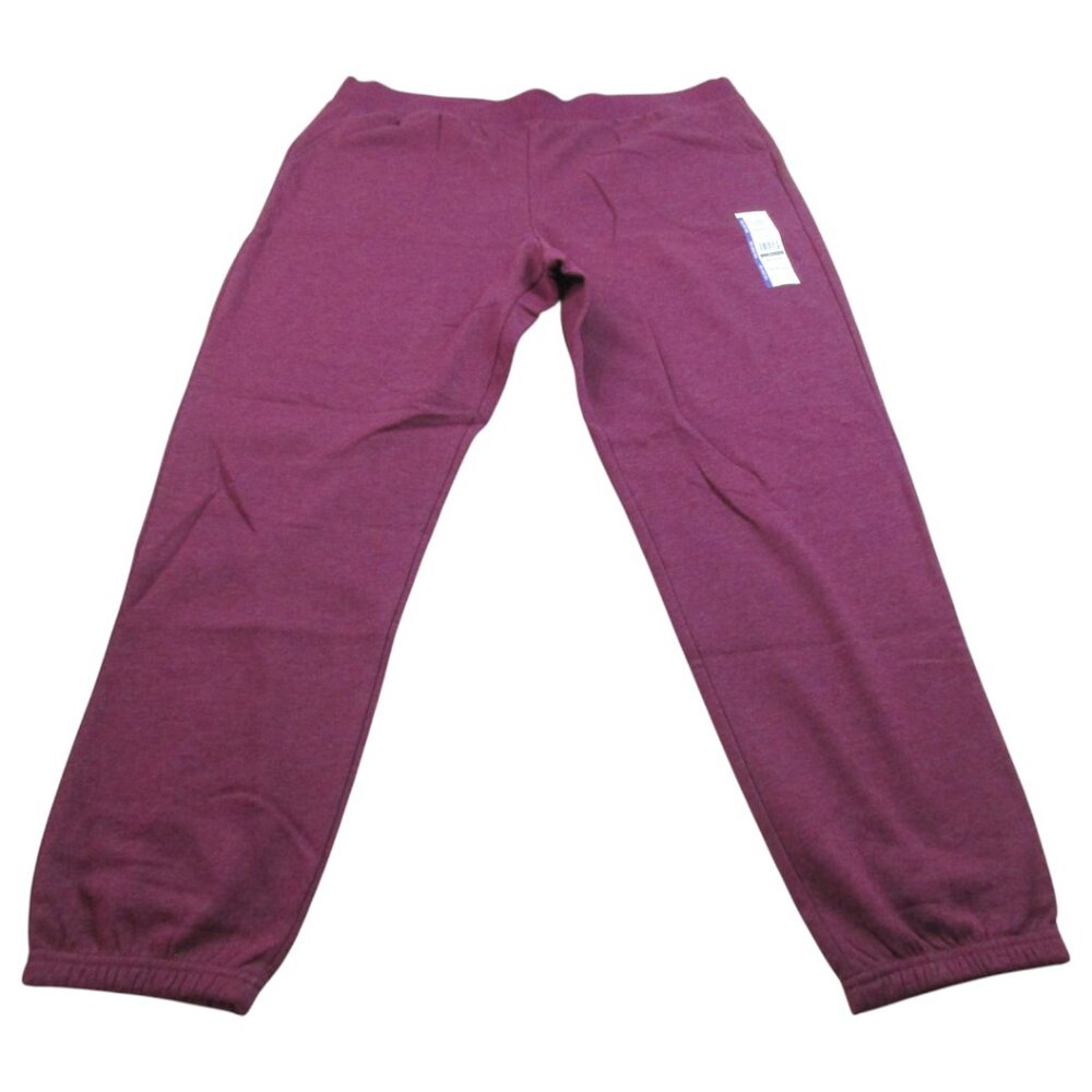 Cinch Ankle Pants Women 2XL Maroon Fleece Relaxed Fit Supersoft Mid Rise Pull On